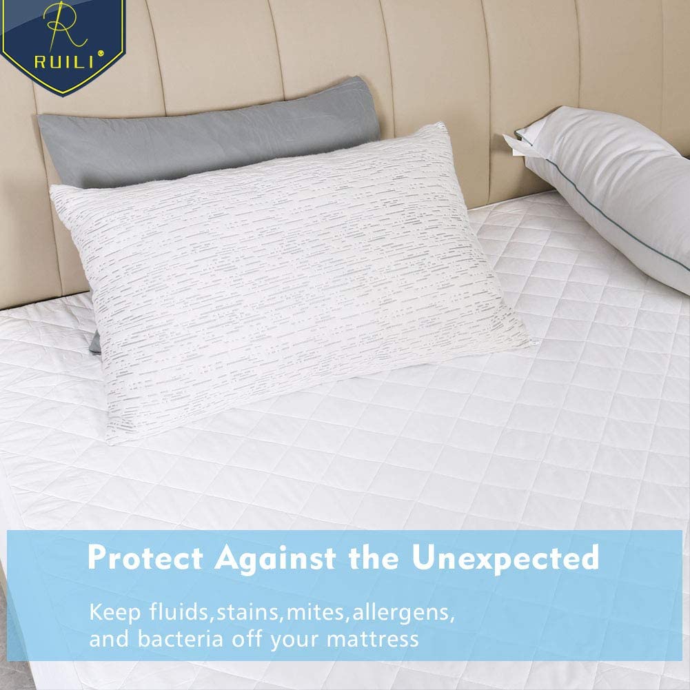 Quilted Fitted Mattress Pad, 100% Waterproof Mattress Cover Stretches –  MattressUpp